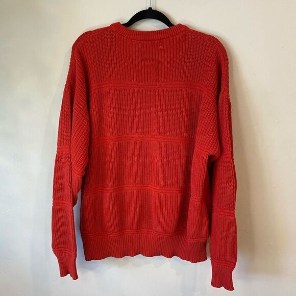 Pacific Crest Vintage Knitted Heavyweight Coastal Crew Neck Red Sweater - Picture 2 of 4